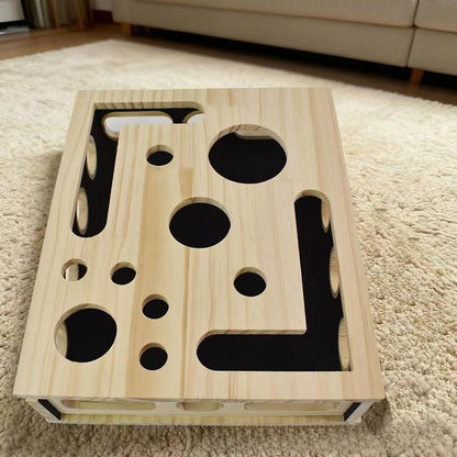 Wooden Cat Maze Puzzle Box