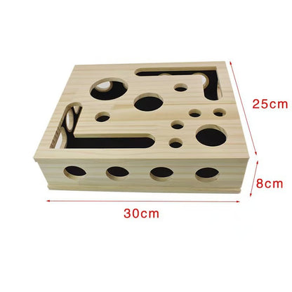 Wooden Cat Maze Puzzle Box