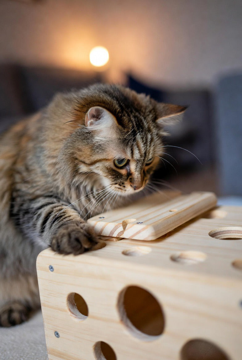 Wooden Treat Maze for Cats